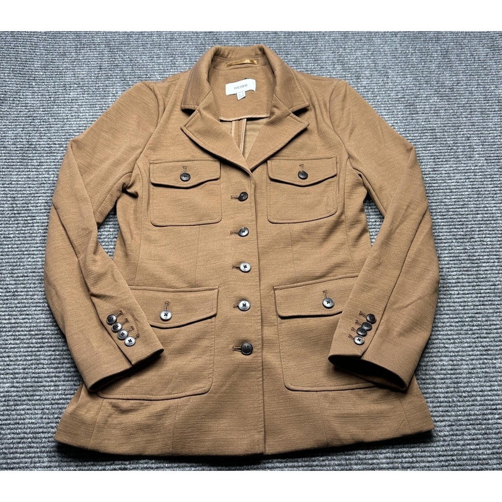 Reiss Jacket Womens 4 Brown Safari Utility Military Button 4 Pocket
